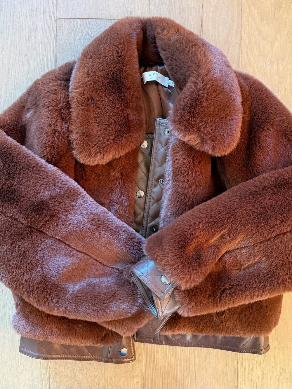 Astr The Label Brown Faux Fur Jacket